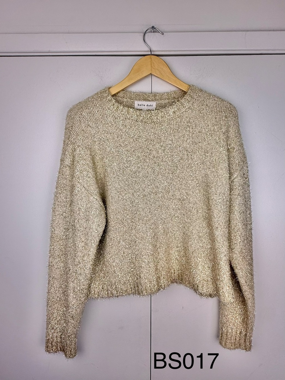 Bella Dahl Slouchy Sweater Gold Shimmer Metallic Size M